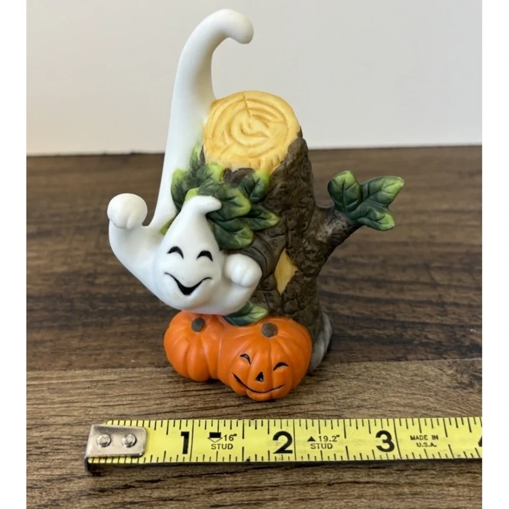 PartyLite Ceramic Halloween Ghost 3.75" Candle Snuffer P7025 Tree Pumpkin - Picture 7 of 9